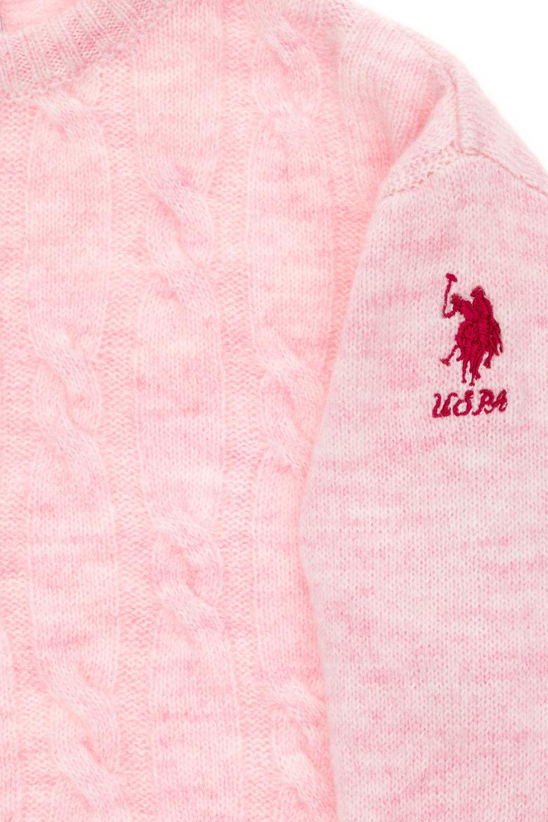 Kız Çocuk Pembe Bisiklet Yaka Kazak - 50297150004