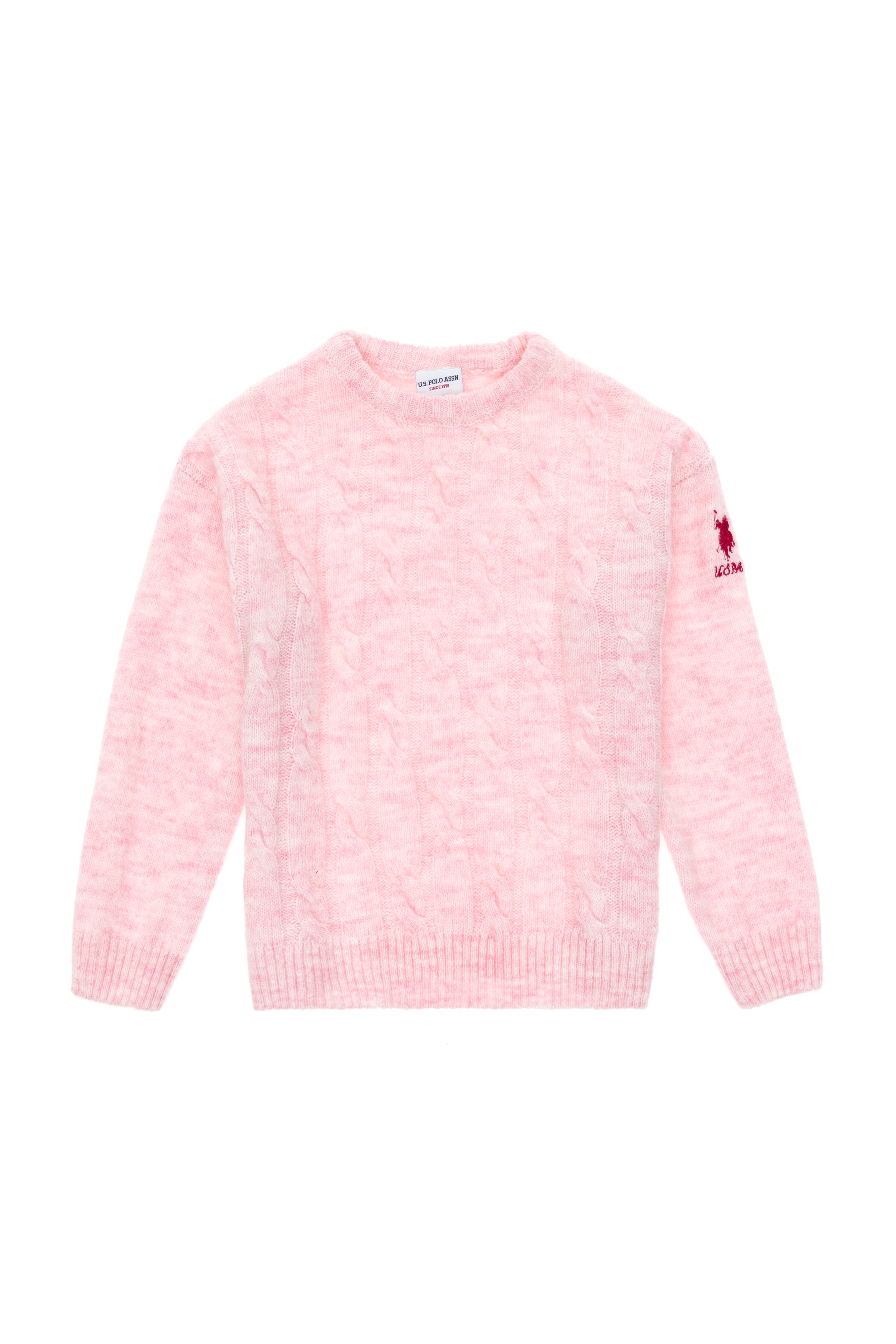 Kız Çocuk Pembe Bisiklet Yaka Kazak - Image 3