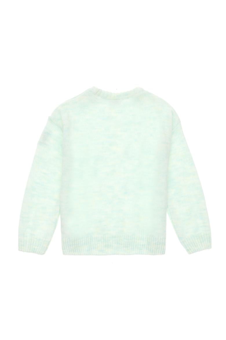 Kız Çocuk Su Yeşili Bisiklet Yaka Kazak - 50297150022