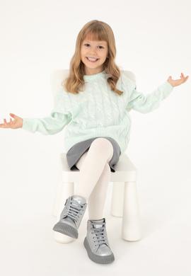 Kız Çocuk Su Yeşili Bisiklet Yaka Kazak - 50297150022