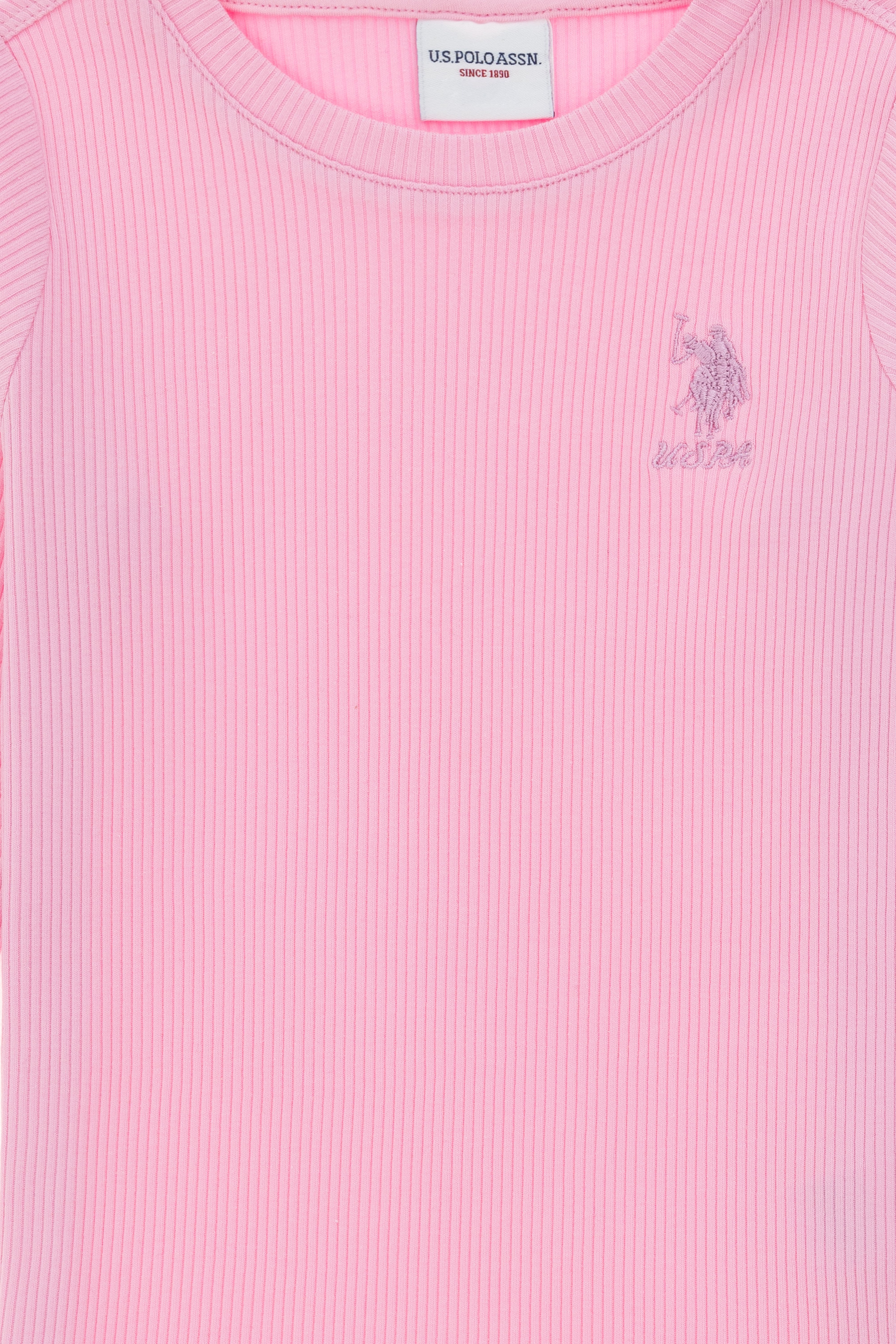 Kız Çocuk Pembe Bisiklet Yaka Sweatshirt - Image 5