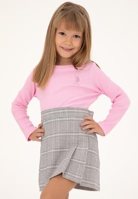 Kız Çocuk Pembe Bisiklet Yaka Sweatshirt - 50298174030