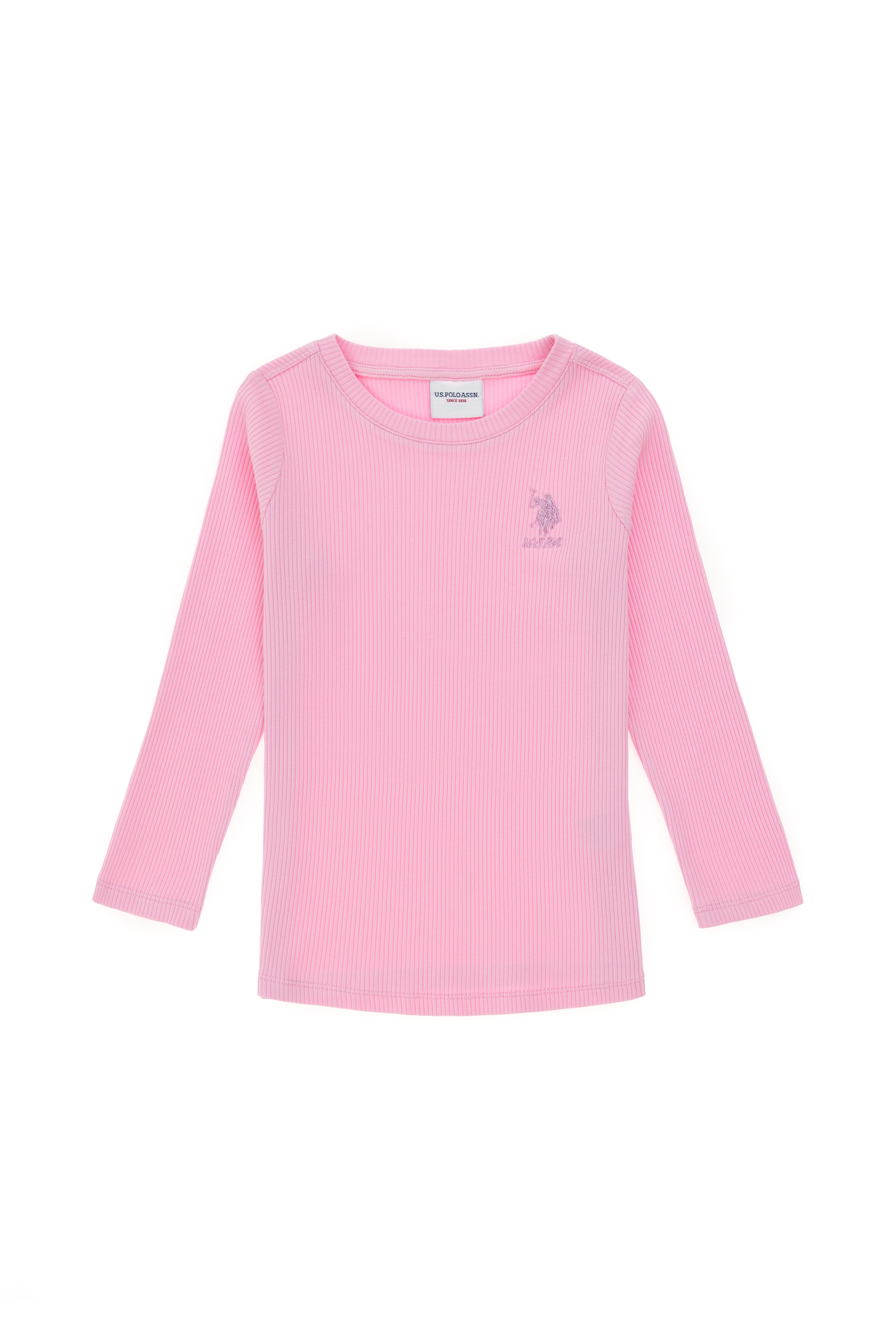 Kız Çocuk Pembe Bisiklet Yaka Sweatshirt