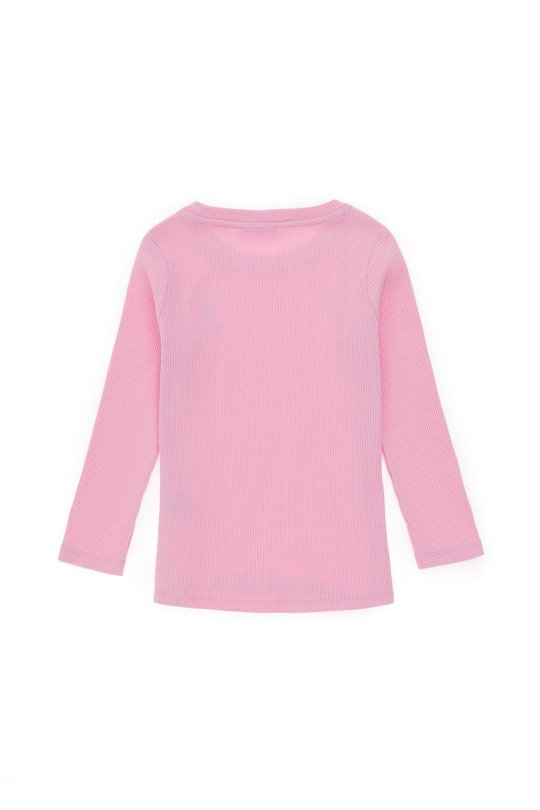 Kız Çocuk Pembe Bisiklet Yaka Sweatshirt - 50298174030