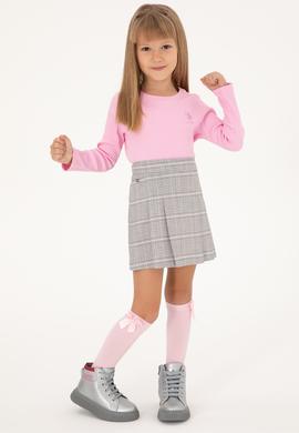 Kız Çocuk Pembe Bisiklet Yaka Sweatshirt - 50298174030