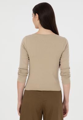 Kadın Açık Haki Bisiklet Yaka Sweatshirt - 50297870040