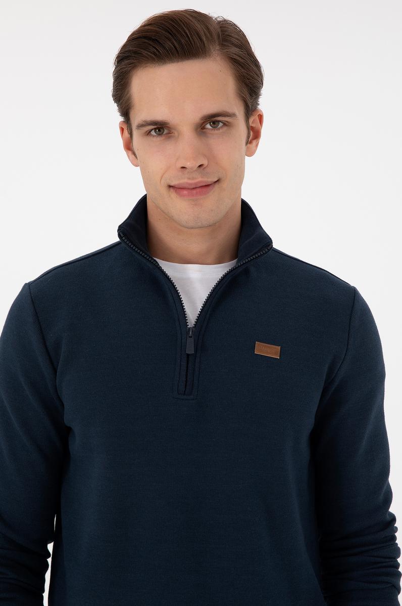 Erkek Lacivert Basic Sweatshirt