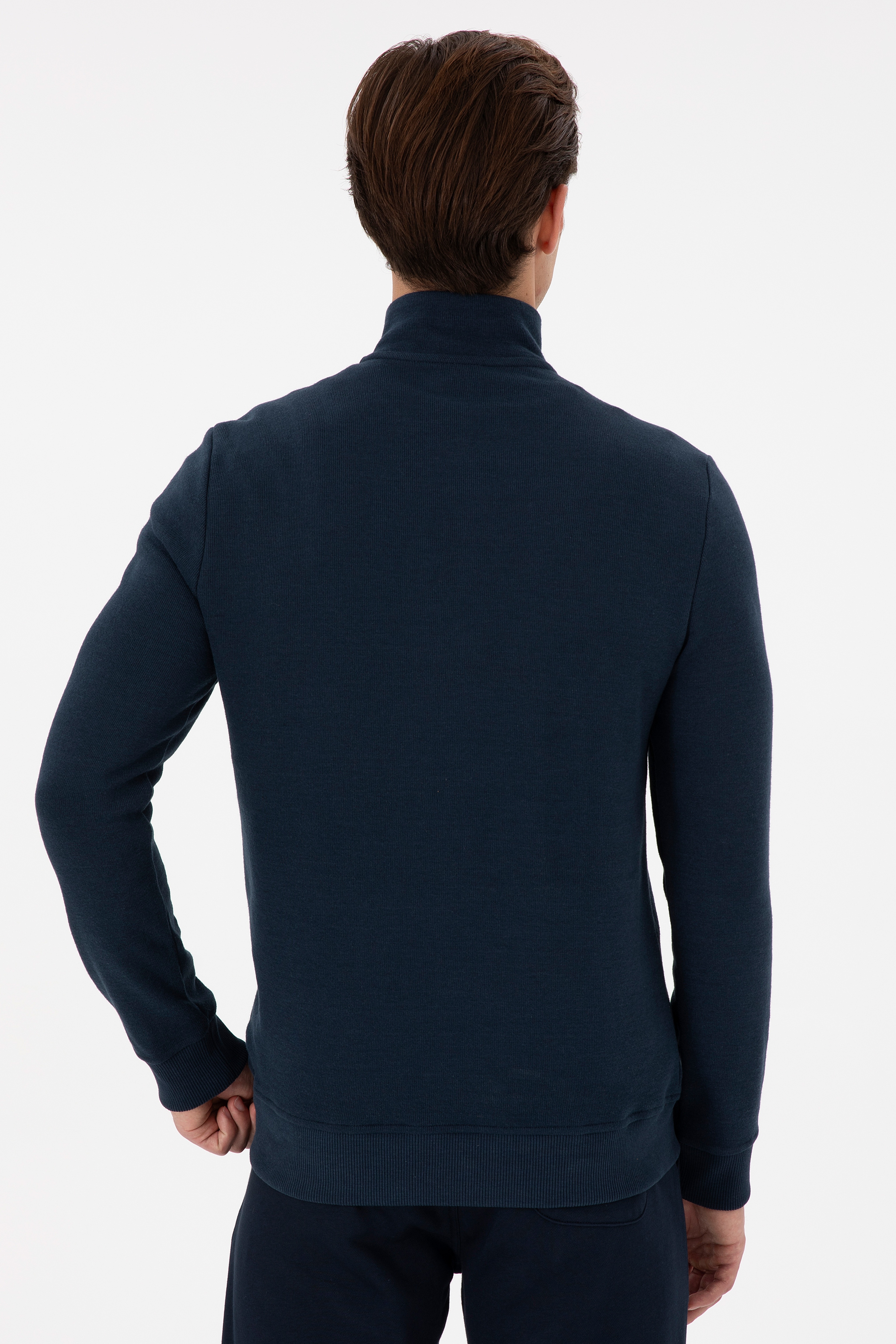 Erkek Lacivert Basic Sweatshirt - Image 5