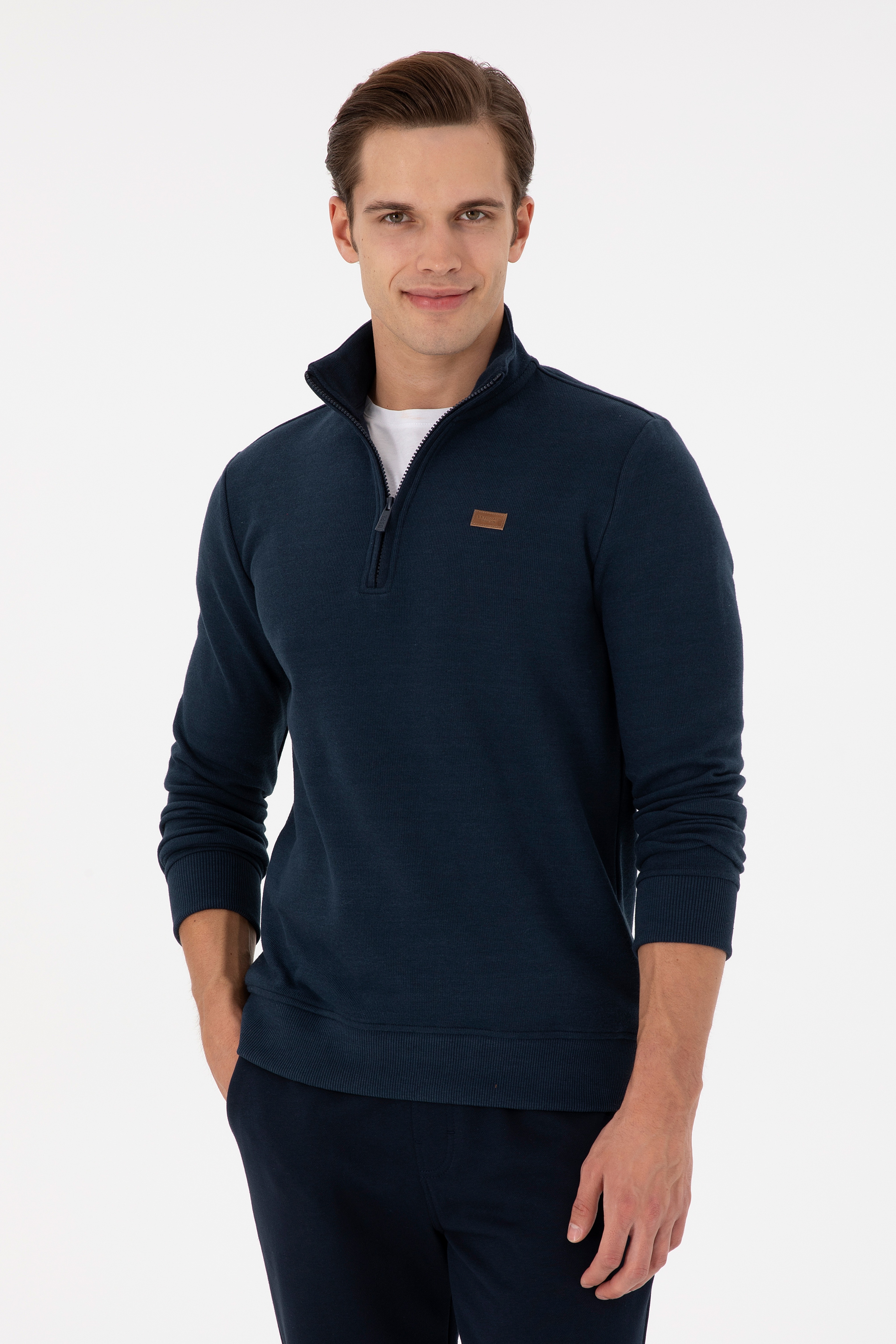 Erkek Lacivert Basic Sweatshirt - Image 1