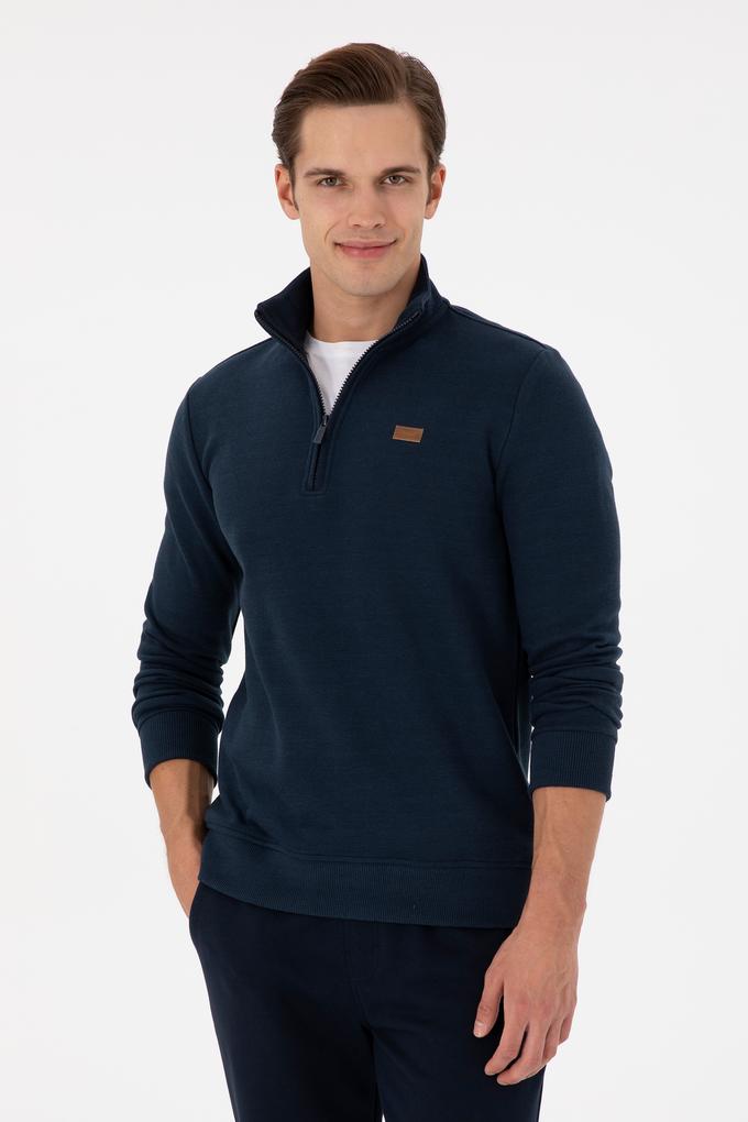 Erkek Lacivert Basic Sweatshirt