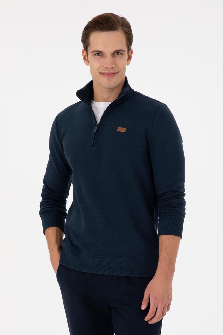 Erkek Lacivert Basic Sweatshirt