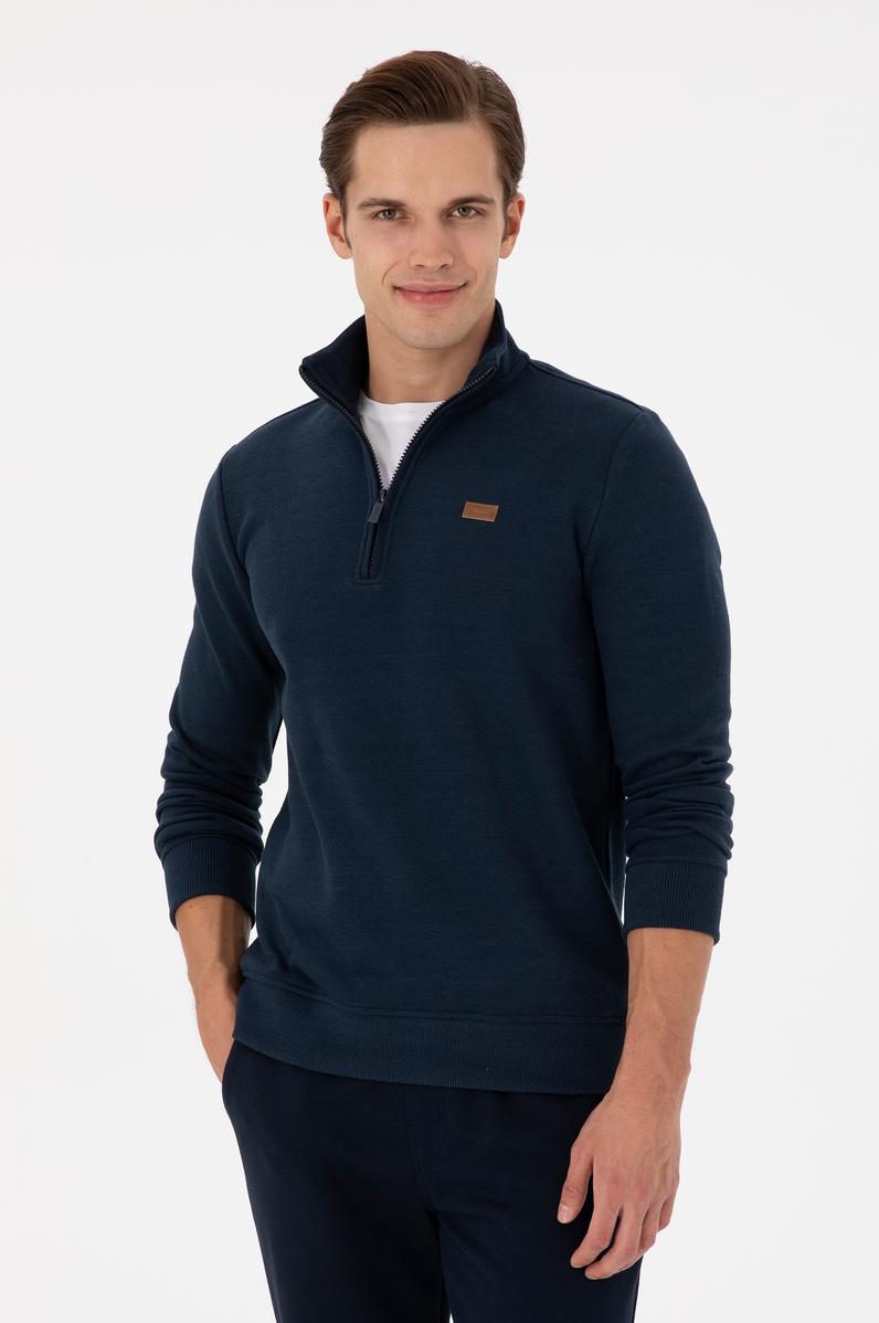 Erkek Lacivert Basic Sweatshirt
