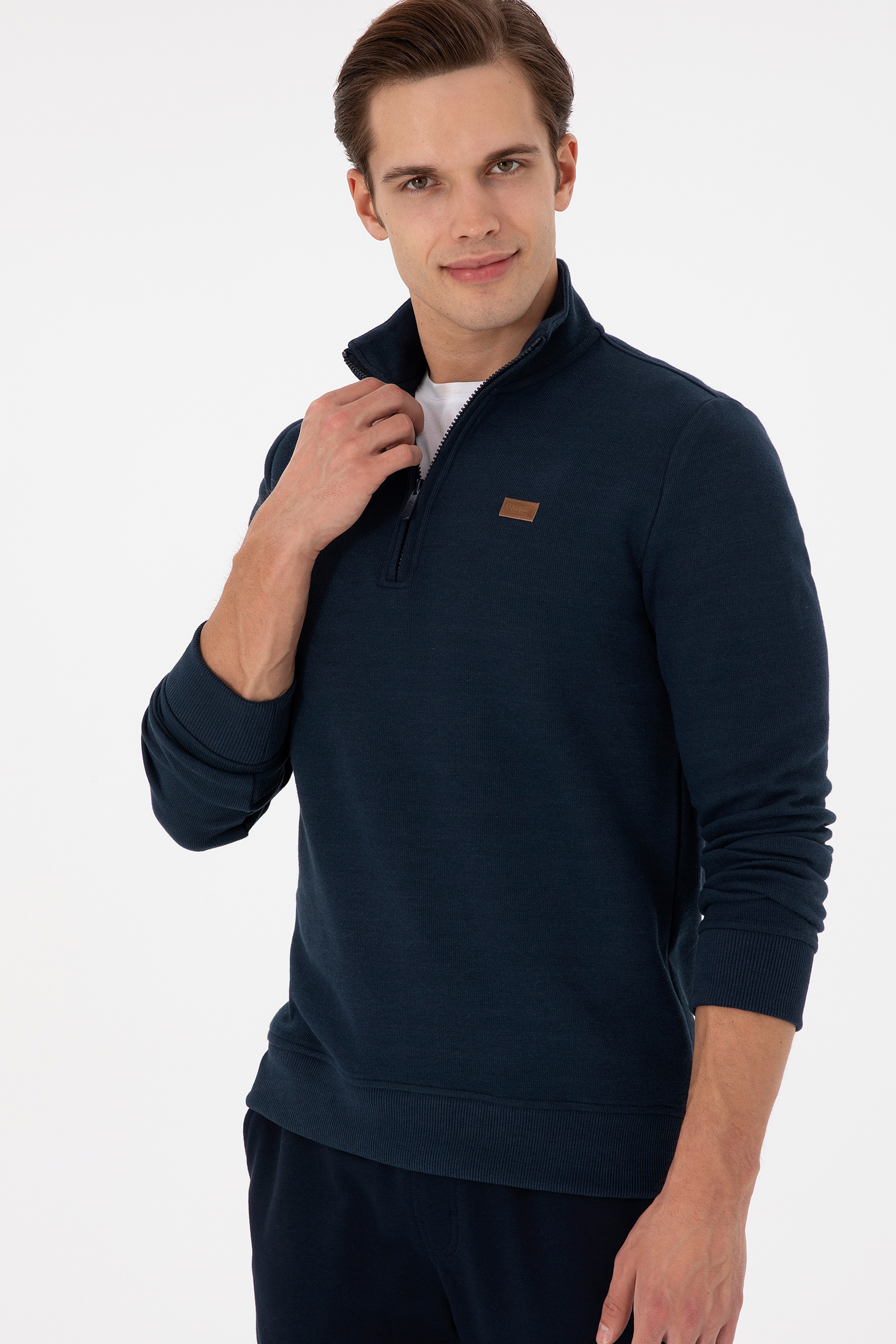 Erkek Lacivert Basic Sweatshirt - Image 3