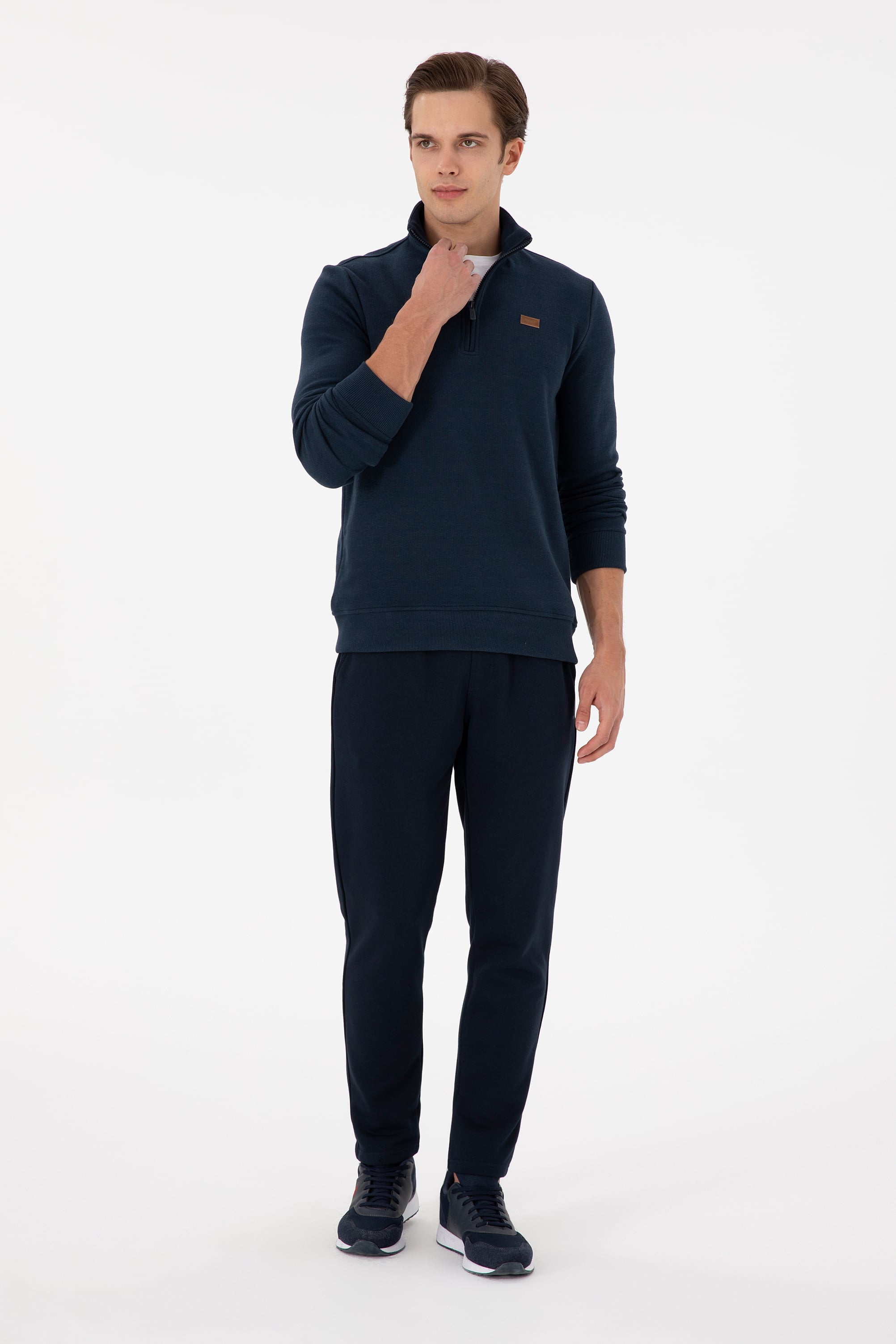 Erkek Lacivert Basic Sweatshirt