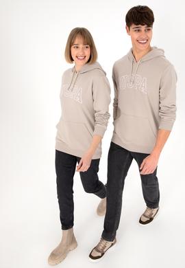 Erkek Regular Fit Kapüşonlu Taş Basic Sweatshirt - 50295175061