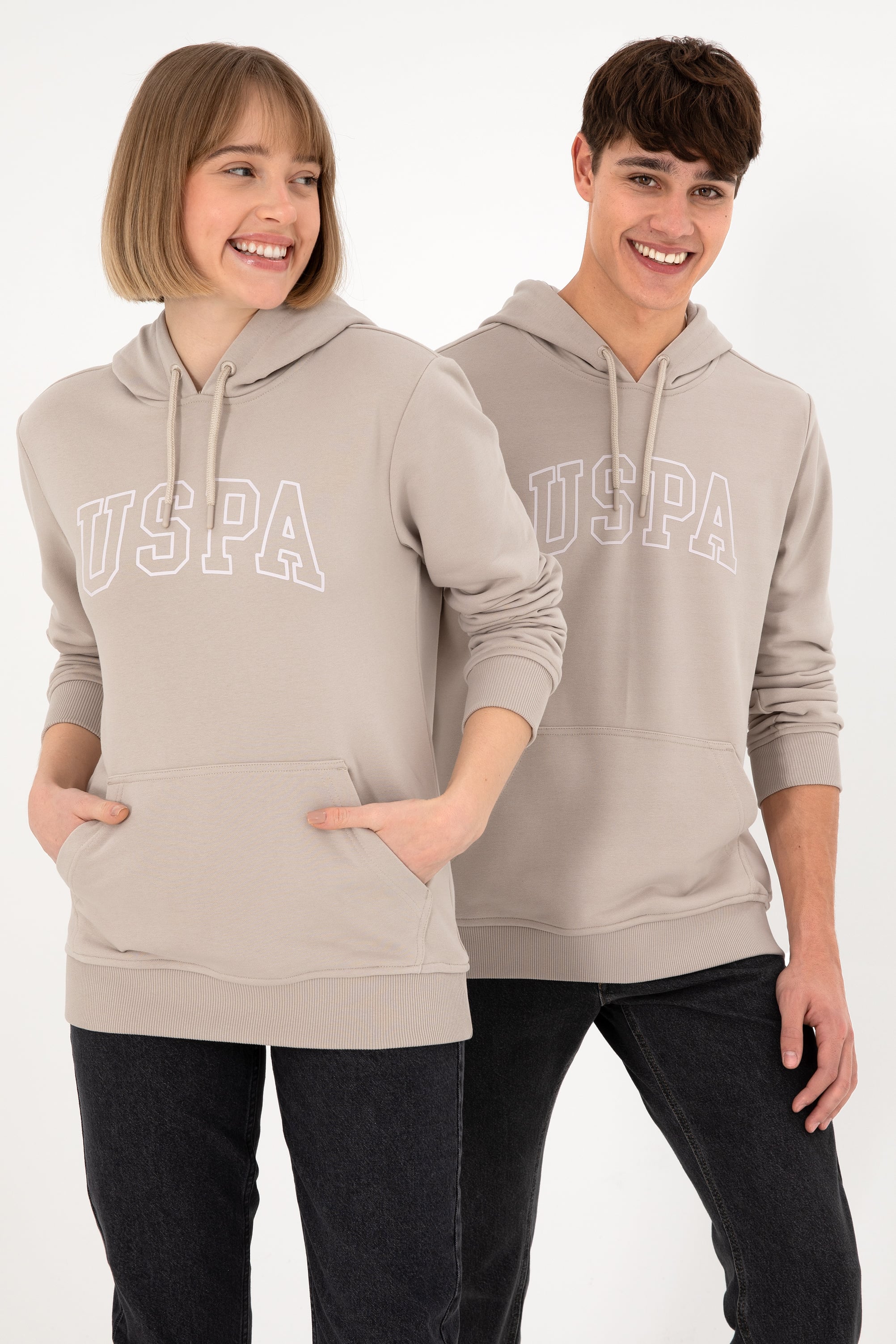 Erkek Regular Fit Kapüşonlu Taş Basic Sweatshirt