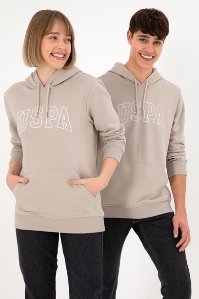 Erkek Regular Fit Kapüşonlu Taş Basic Sweatshirt