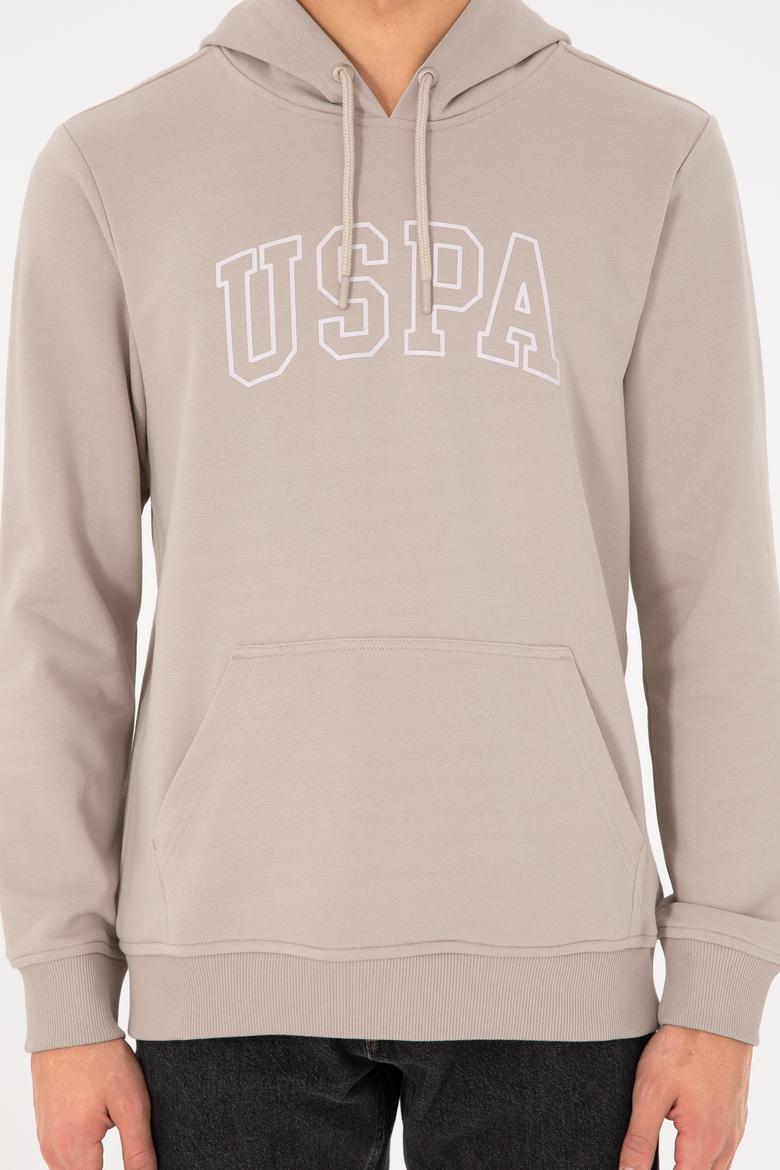 Erkek Regular Fit Kapüşonlu Taş Basic Sweatshirt - 50295175061