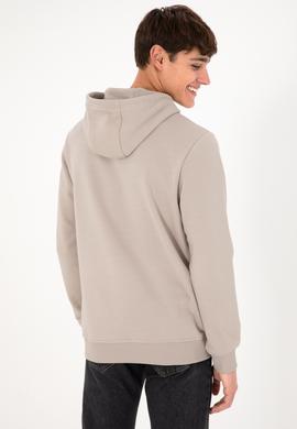 Erkek Regular Fit Kapüşonlu Taş Basic Sweatshirt - 50295175061
