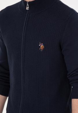 Erkek Lacivert Basic Triko Hırka - 50288871021