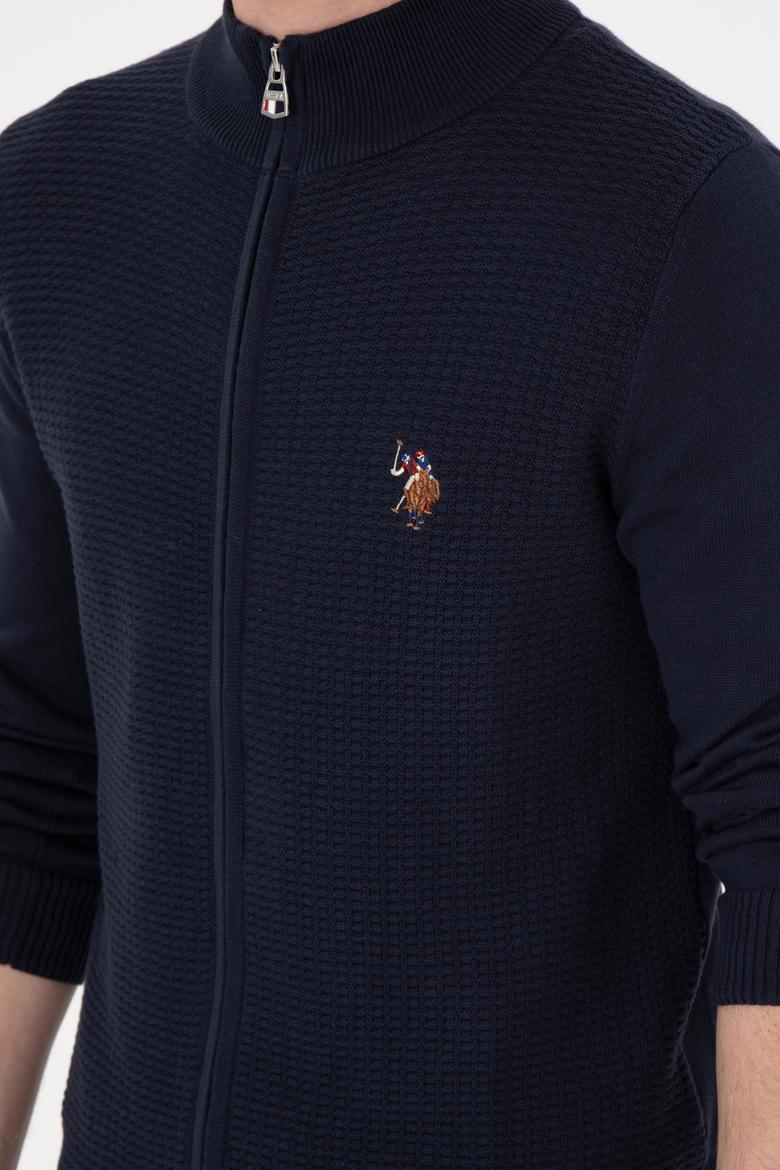 Erkek Lacivert Basic Triko Hırka - 50288871021