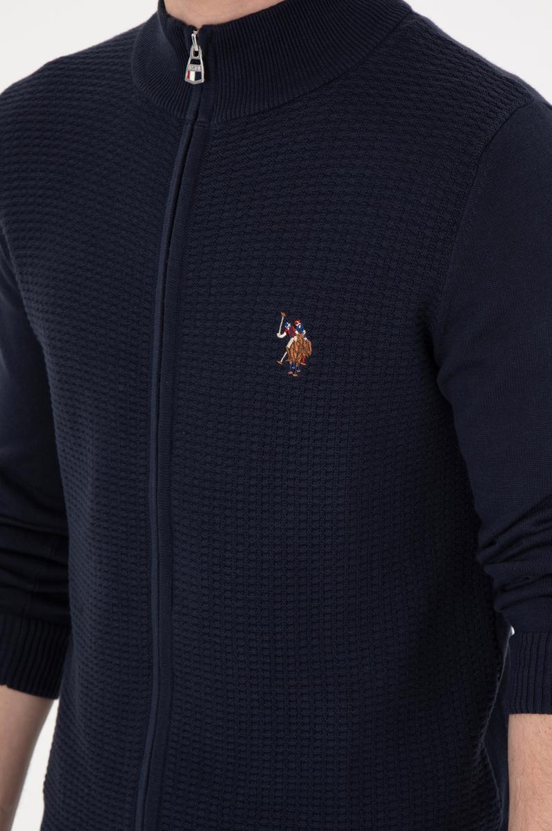 Erkek Lacivert Basic Triko Hırka