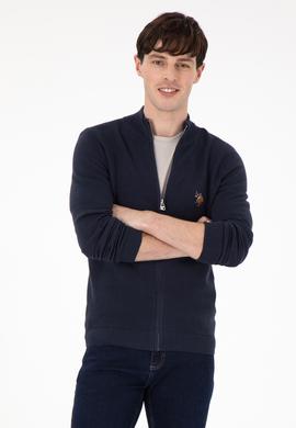 Erkek Lacivert Basic Triko Hırka - 50288871021