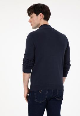 Erkek Lacivert Basic Triko Hırka - 50288871021