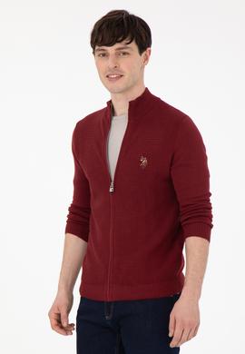 Erkek Bordo Basic Triko Hırka - 50288871048