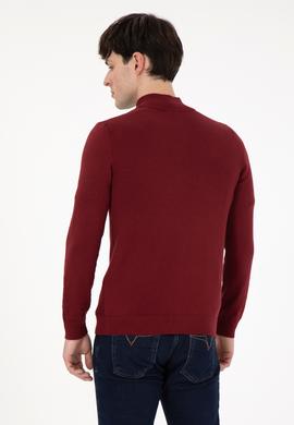 Erkek Bordo Basic Triko Hırka - 50288871048