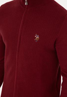 Erkek Bordo Basic Triko Hırka - 50288871048