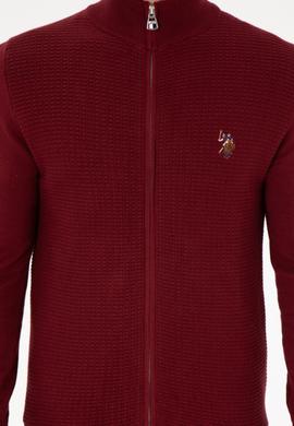 Erkek Bordo Basic Triko Hırka - 50288871048