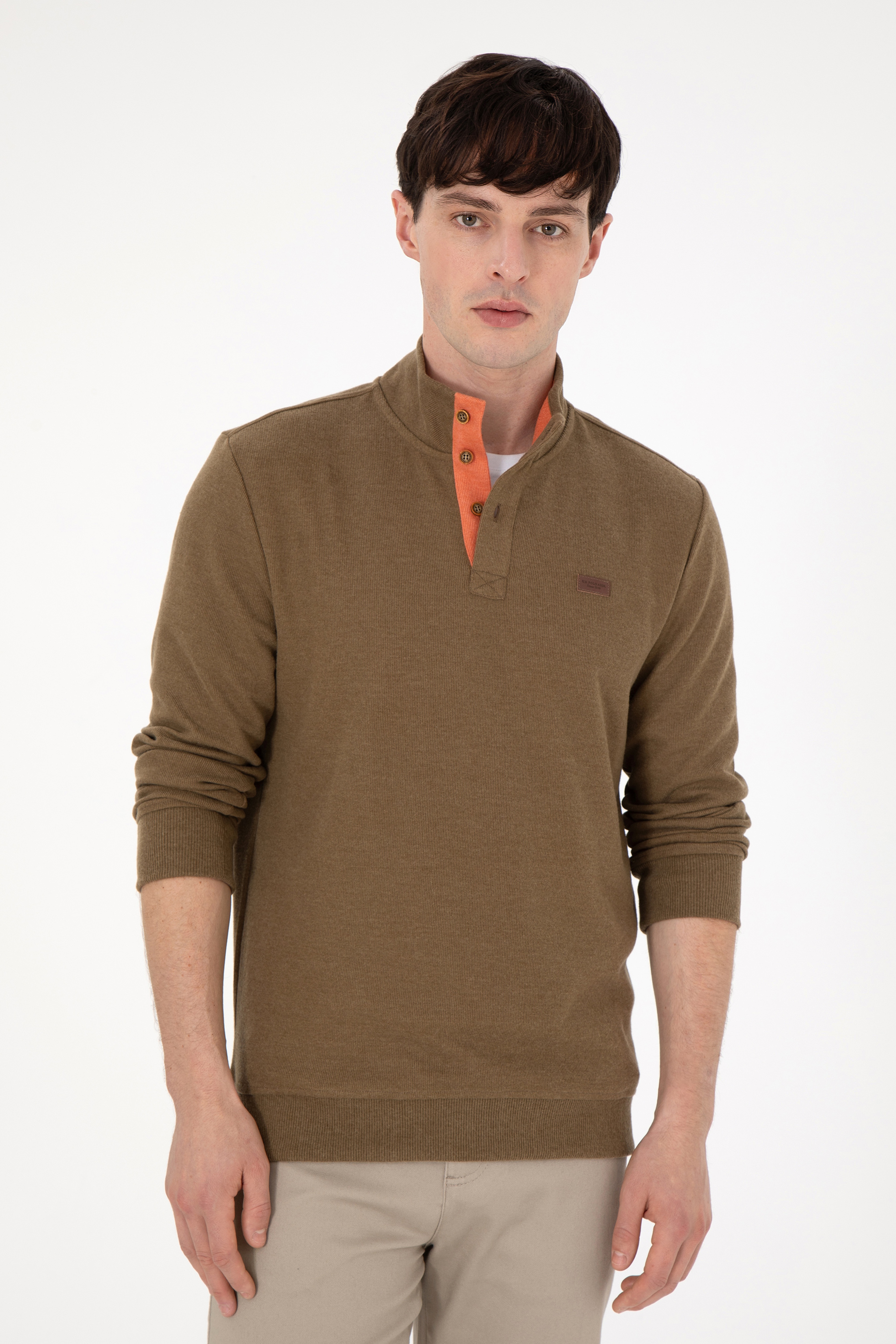 Erkek Haki Sweatshirt - Image 1