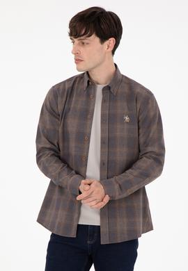 Erkek Kahverengi Uzun Kollu Gömlek - 50291383017