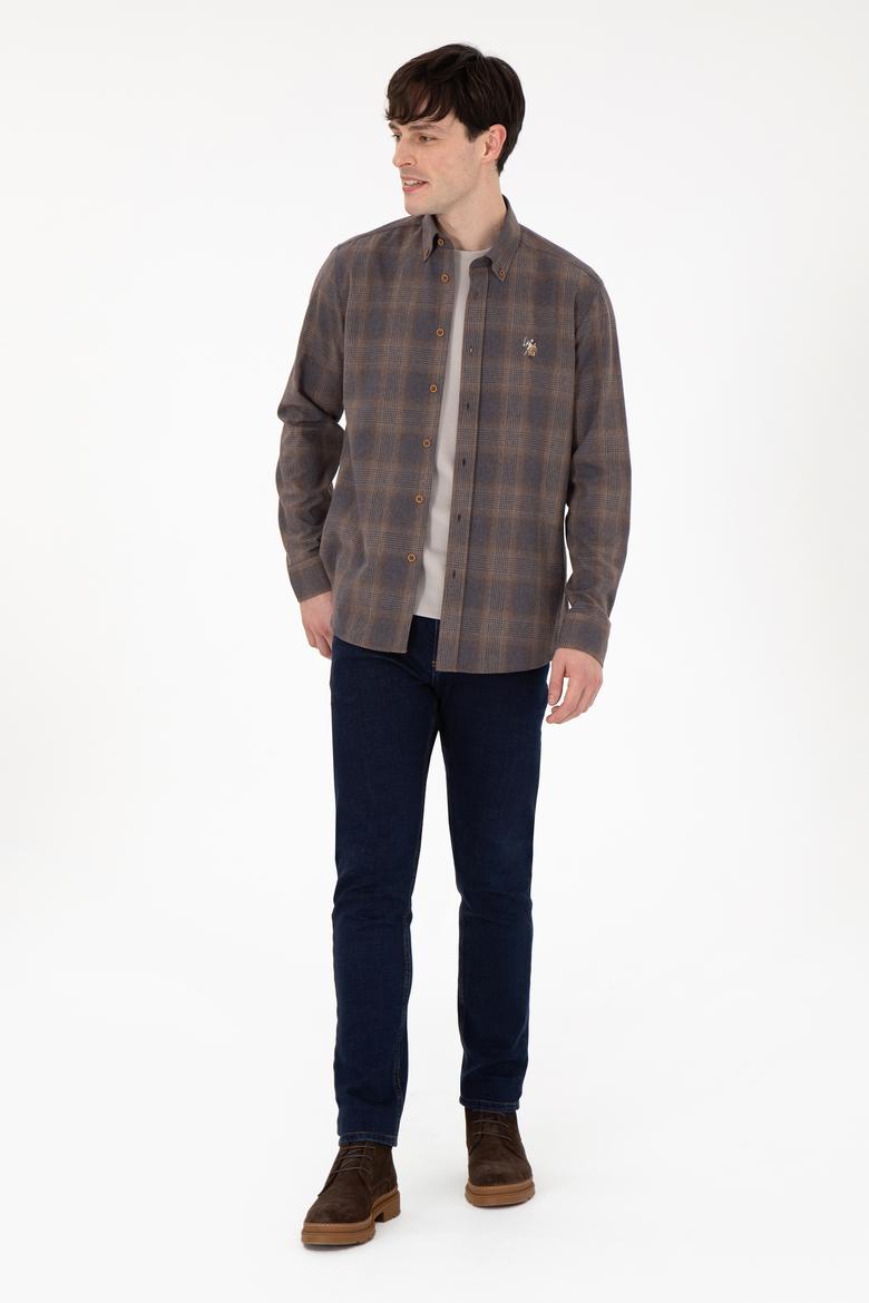 Erkek Kahverengi Uzun Kollu Gömlek - 50291383017