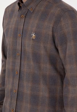 Erkek Kahverengi Uzun Kollu Gömlek - 50291383017