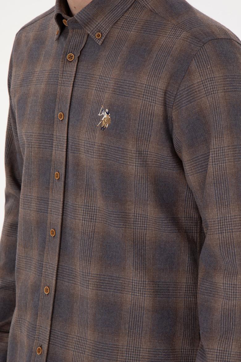 Erkek Kahverengi Uzun Kollu Gömlek - 50291383017