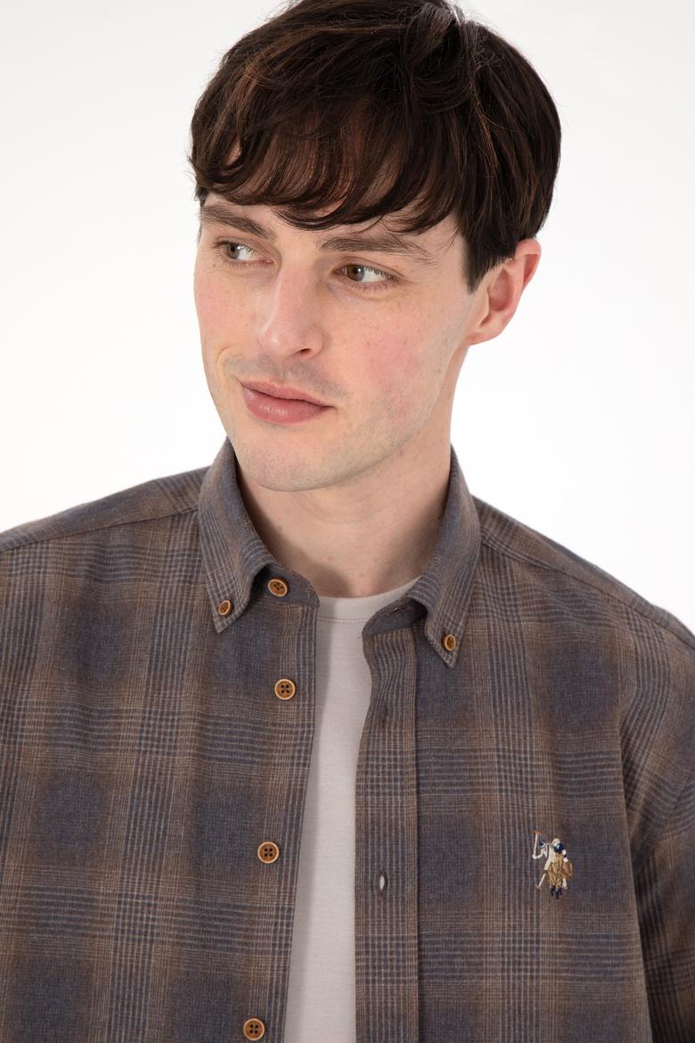 Erkek Kahverengi Uzun Kollu Gömlek - 50291383017