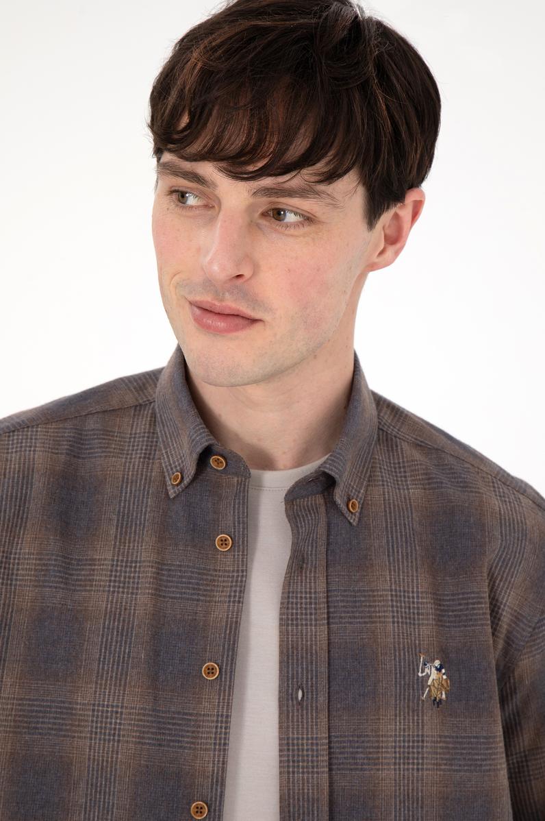 Erkek Kahverengi Uzun Kollu Gömlek