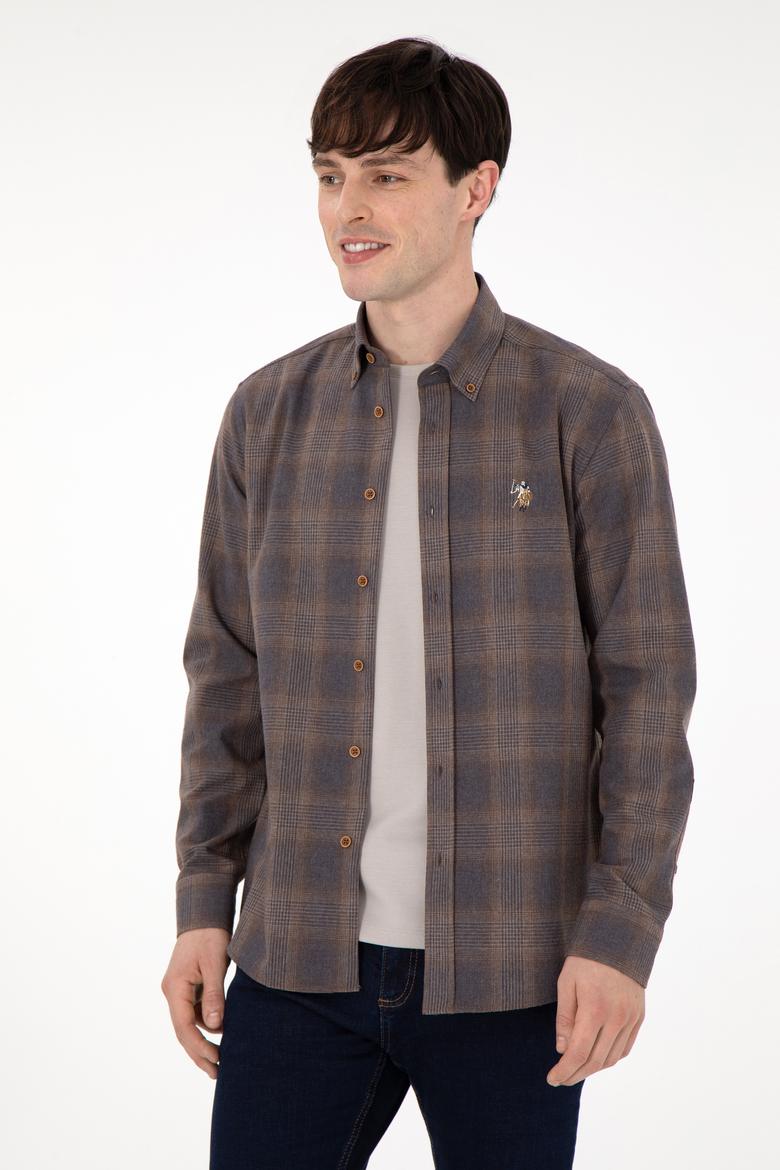 Erkek Kahverengi Uzun Kollu Gömlek - 50291383017