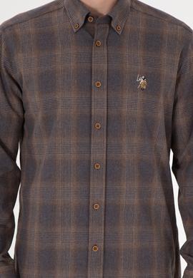 Erkek Kahverengi Uzun Kollu Gömlek - 50291383017