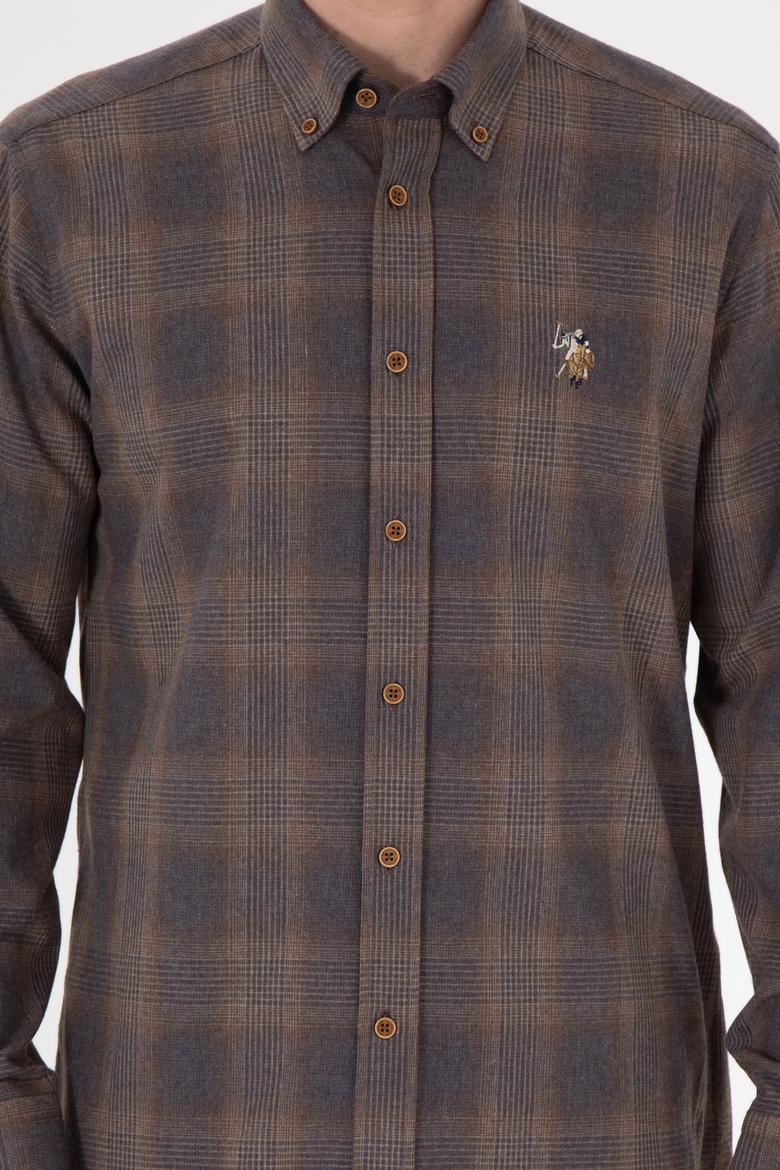 Erkek Kahverengi Uzun Kollu Gömlek - 50291383017