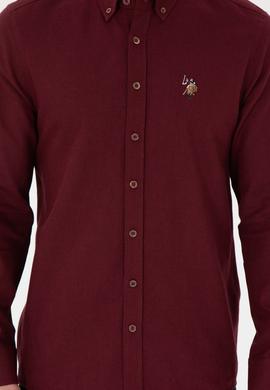 Erkek Bordo Uzun Kollu Basic Gömlek - 50293980031