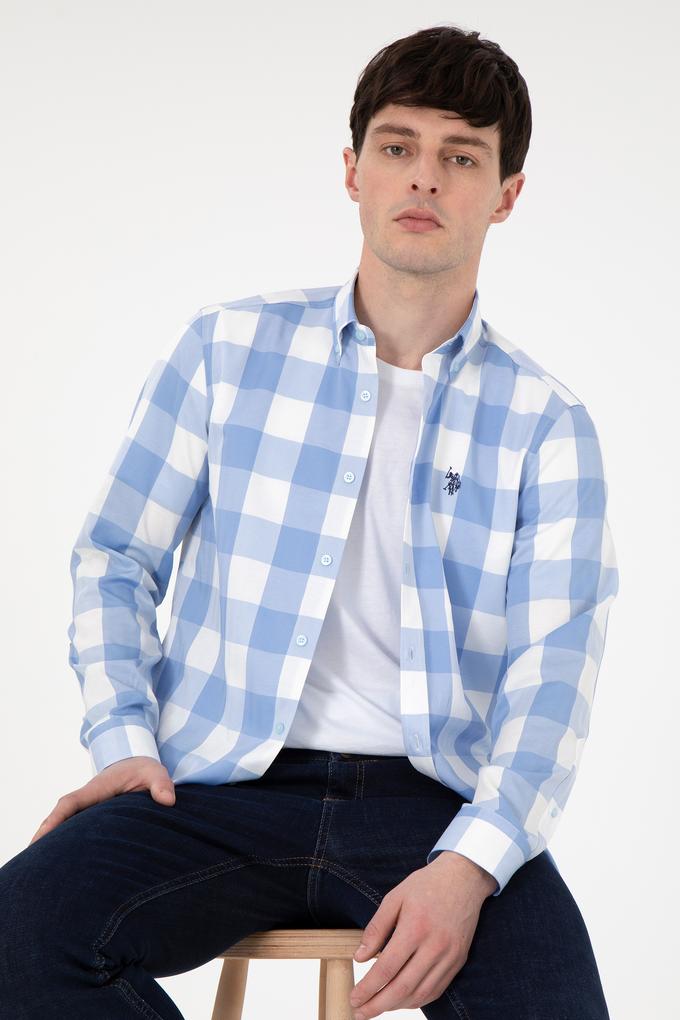 Erkek Açık Mavi Uzun Kollu Gömlek