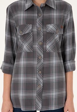 Kadın Gri Uzun Kollu Tunik Gömlek - 50297096010