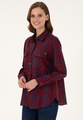 Kadın Kırmızı Uzun Kollu Tunik Gömlek - 50297096003