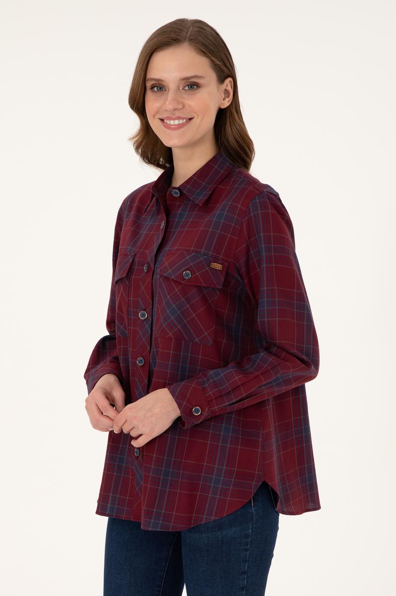 Kadın Kırmızı Uzun Kollu Tunik Gömlek