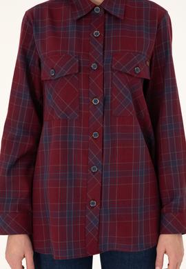 Kadın Kırmızı Uzun Kollu Tunik Gömlek - 50297096003