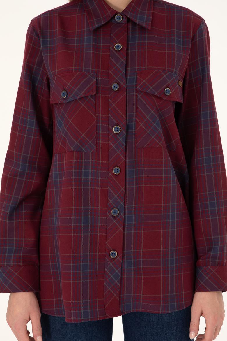 Kadın Kırmızı Uzun Kollu Tunik Gömlek - 50297096003