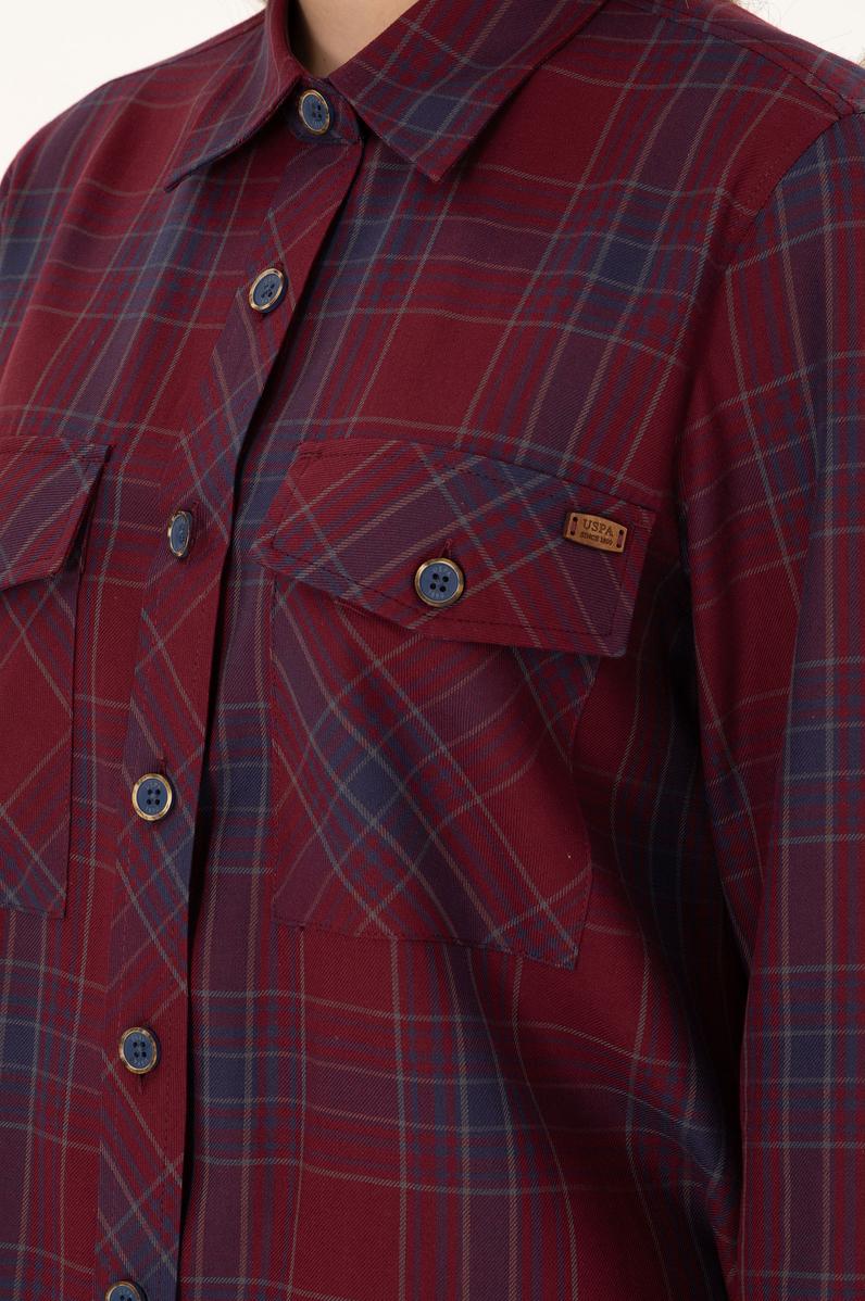 Kadın Kırmızı Uzun Kollu Tunik Gömlek